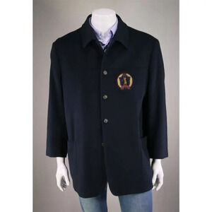 H. Stockton Atlanta x Bobby Jones Navy Blue Wool-Cashmere Coat 44R/Large